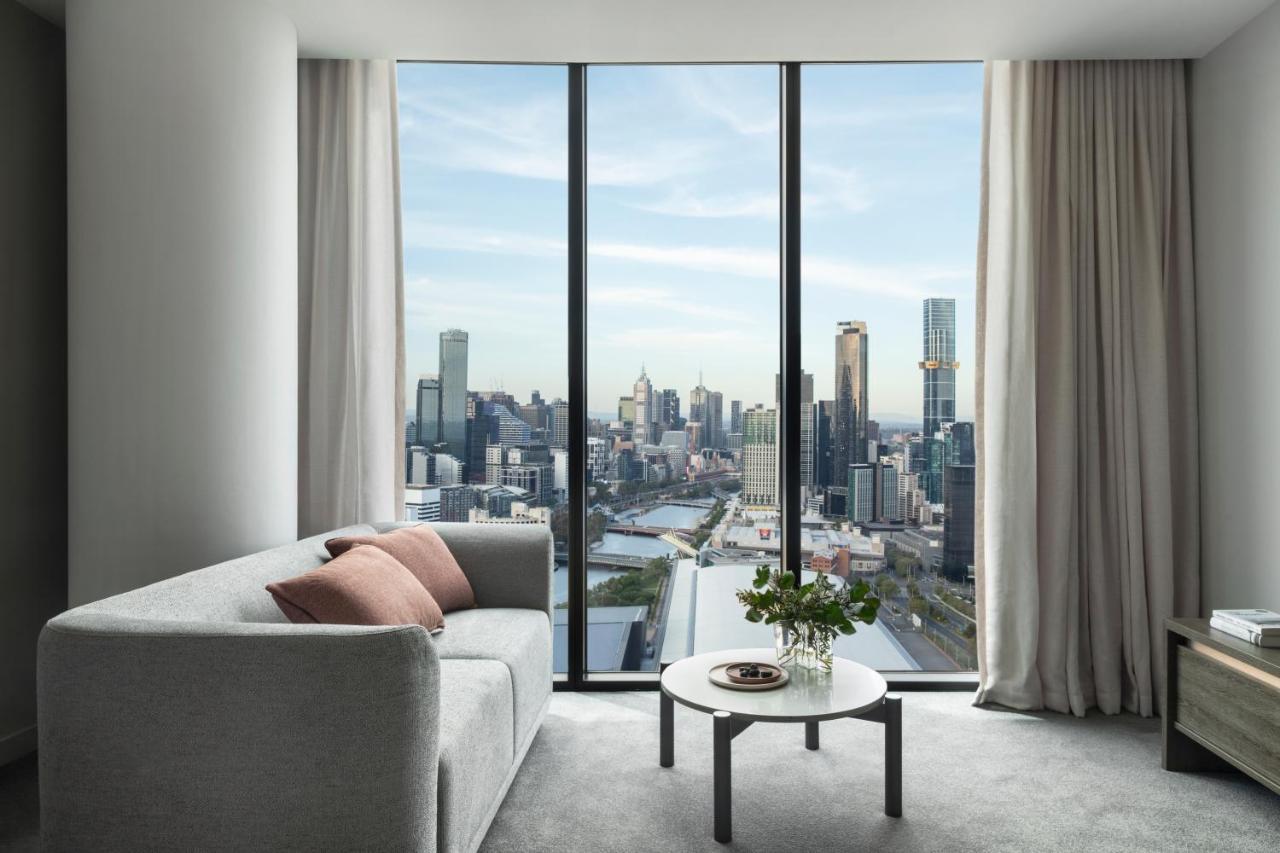 Oakwood Premier Melbourne Aparthotel Exterior foto The living room of a typical apartment