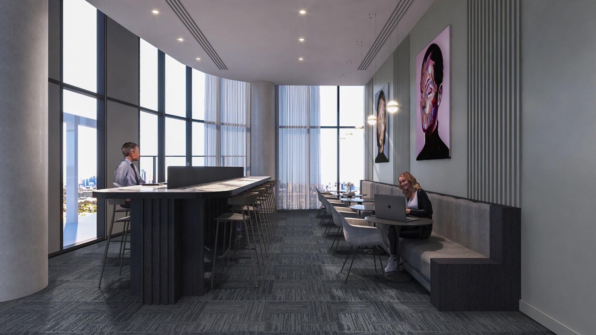 Oakwood Premier Melbourne Aparthotel Exterior foto The lounge at the airport