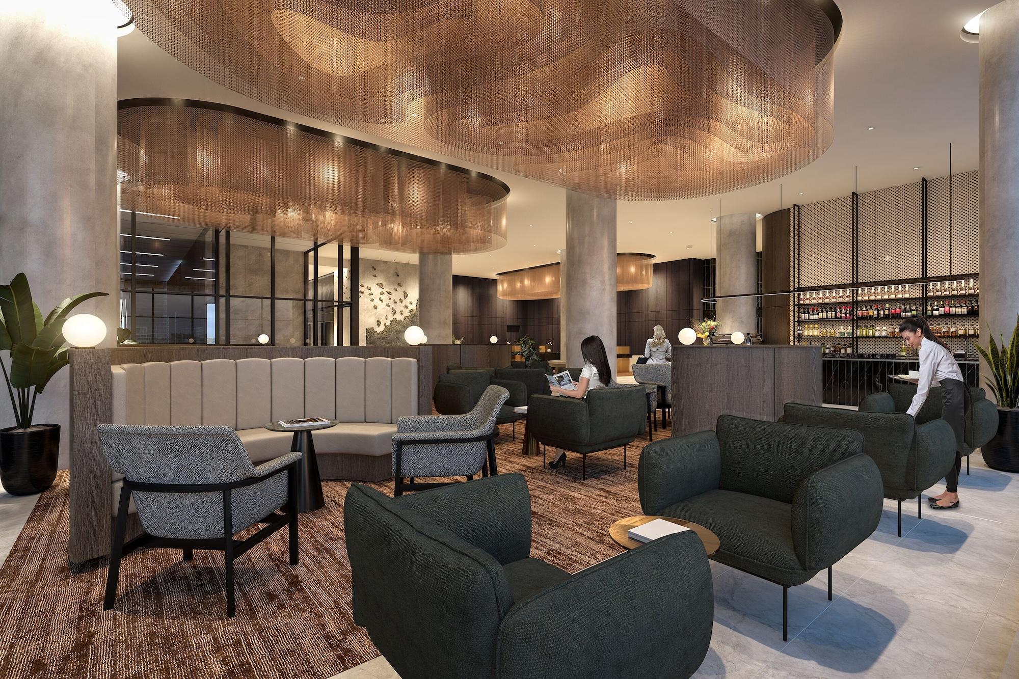 Oakwood Premier Melbourne Aparthotel Exterior foto The lounge at the airport